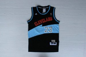 Maillot De Basket Cleveland Cavaliers LeBron James 23 Tissus Sportif Fans Edition Retro Noir Bleu
